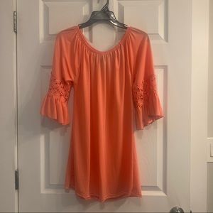 Pink Ruffle Sleeve Tunic
